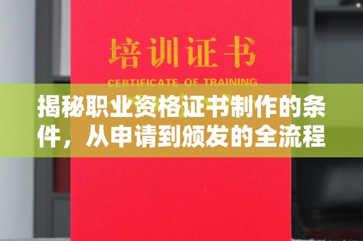 汉滨揭秘职业资格证书制作的条件，从申请到颁发的全流程解析